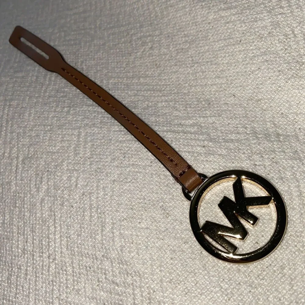 Michael Kors Leather & Gold Metal Bag Charm / Purse Hang Tag – NWOT